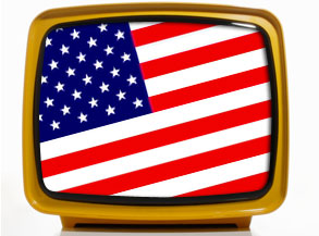 TV and US Flag TV and US Flag